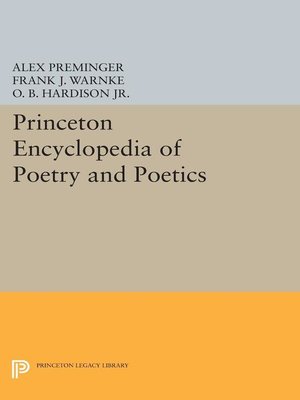 cover image of Princeton Encyclopedia of Poetry and Poetics